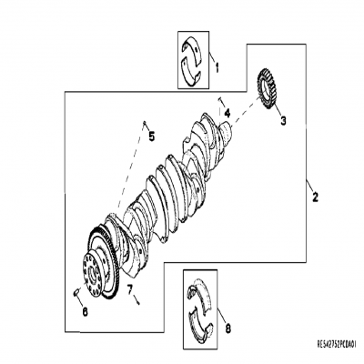 Group 47: Crankshaft  第47组：曲轴“GM93289,”“GM93285,”“GM91650,”“GM85414,”“GM85412,”“GM85410,”“GM51613,”“GM86759,&r