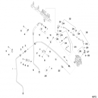 Group 63: Low Pressure Fuel Line, continued  第63组：低压燃油管路，“GM93289,”“GM93285,”“GM91650,”“GM85414,”“GM85412,”“GM85410,”“GM51