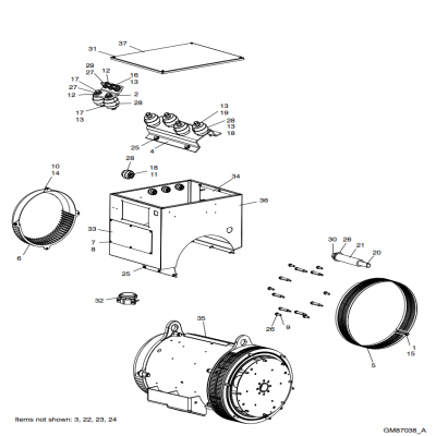 Alternator and Mounting, continued  交流发电机和安装，“GM91650,”“40MDDCA,”“55MDDCB ,”“65MDDCC,”“80MDDCD,”“99MDDCE,”“GM93289,”