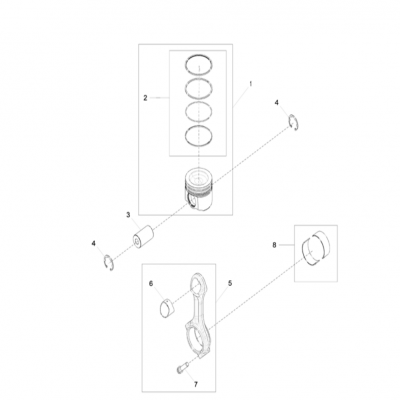 Group 48: Piston and Connecting Rod  第48组：活塞和连杆“GM93289,”“GM93285,”“GM91650,”“GM85414,”“GM85412,”“GM85410,”“GM51613,&rdquo