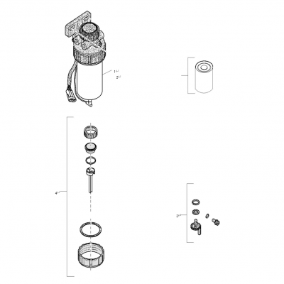 REF PART QTY PART REF PART QTY PART NO. NO. USED DESCRIPTION NO. NO. USED DESCRIPTION 	1 Assy, Fuel Filter  (Includes Header, Seal, O’Ring  and Retainers 149−2728 Primary  149−2729 P